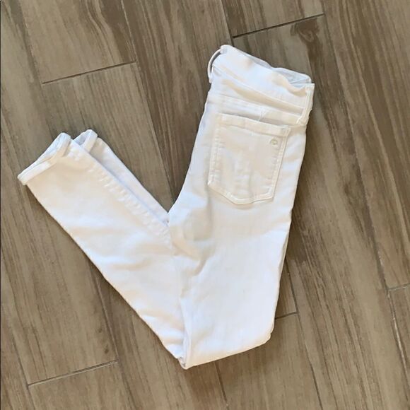 Rag and Bone Distressed White Skinny Crop Jeans - Picture 8 of 8
